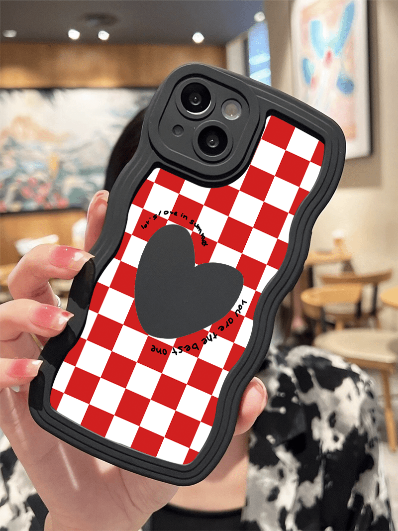 Plaid Graphic Anti-fall Sleeve Phone Case For Iphone 14, 13, 12