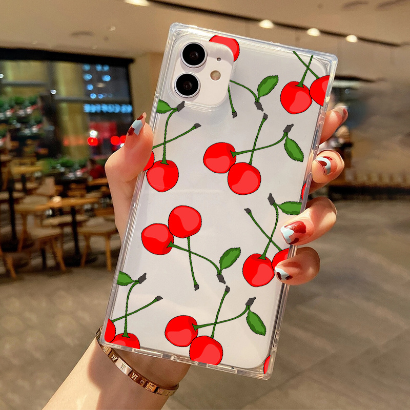 

Red Cherry Graphic Anti-fall Silicone Phone Case For Iphone 14, 13, 12, 11 Pro Max, Xs Max, X, Xr, 8, 7, 6, 6s, Mini, 2022 Se, Plus, Gift For Birthday, Girlfriend, Boyfriend, Friend Or Yourself