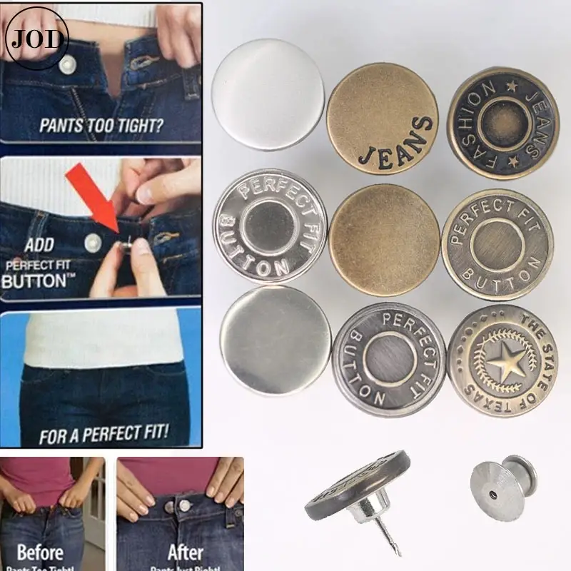 Seam free Button Pins Jeans Detachable Reusable Buttons No - Temu