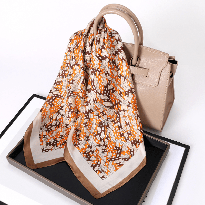 Striped Square Scarf Bandana Neckerchief Head Wrap