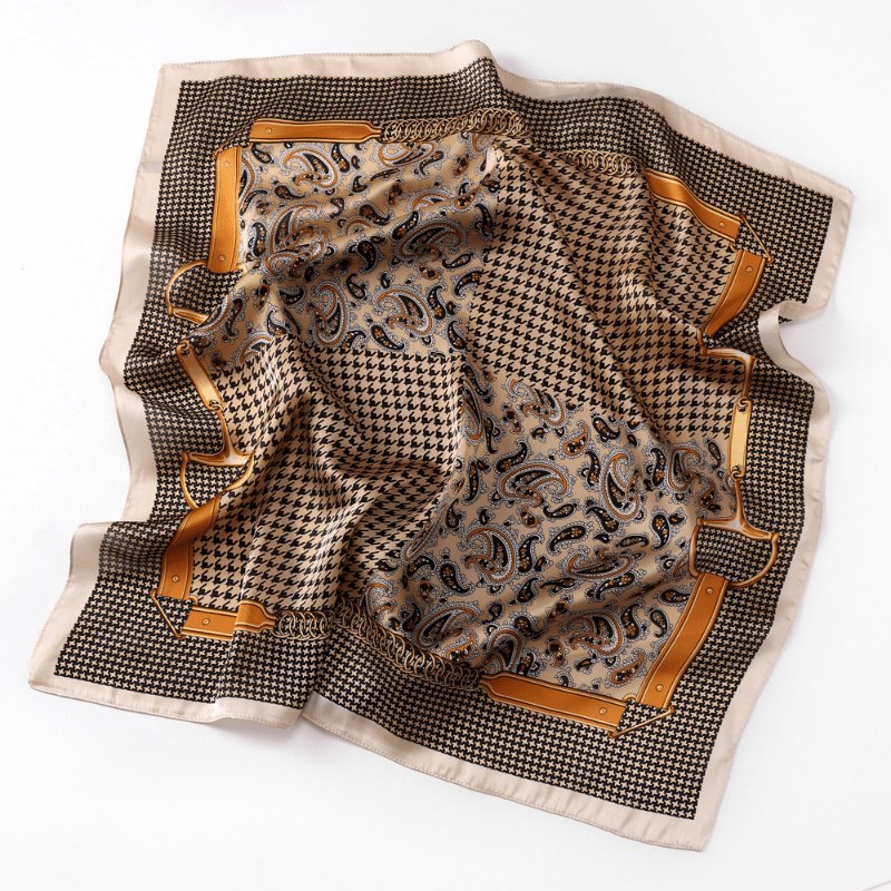 Striped Square Scarf Bandana Neckerchief Head Wrap