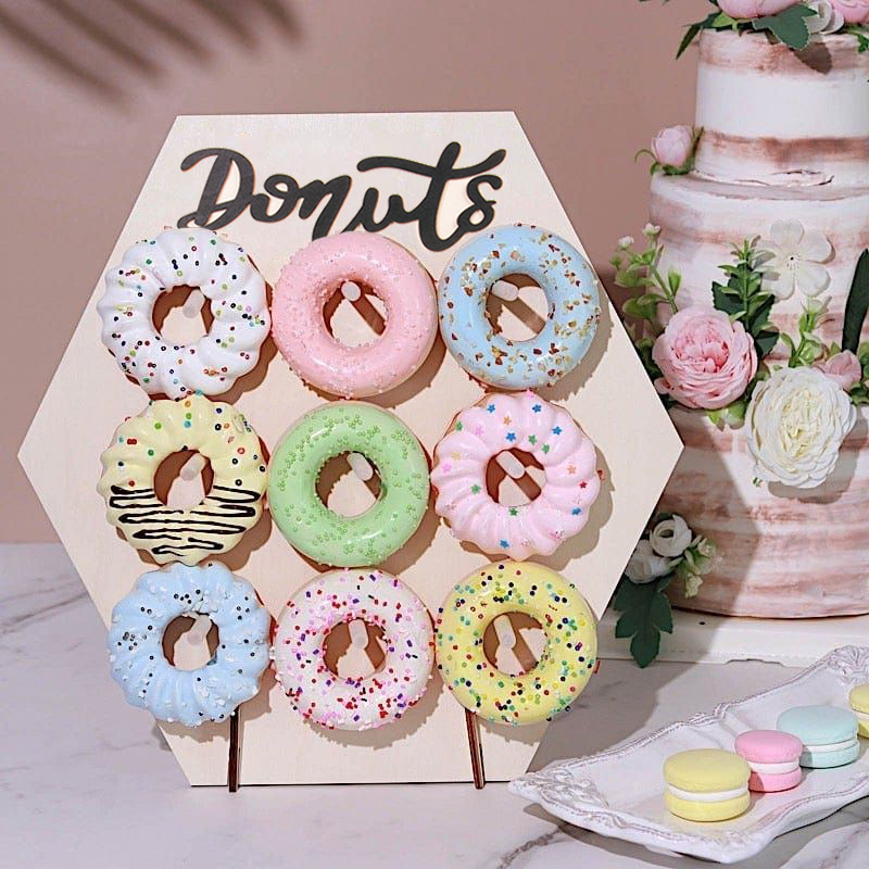 9/18 soporte de pared de dona blanca / donut déjame colgado / decoración  del evento de fiesta / exhibición de cumpleaños de la barra de donut / mesa  de la torta -  España