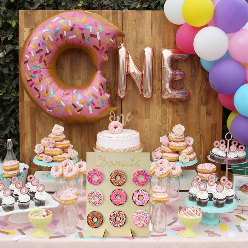 Trátese paredes de dona, soporte de rosquillas, cumpleaños de donut, boda  de pared de rosquilla, decoración de boda rústica, soporte de rosquillas