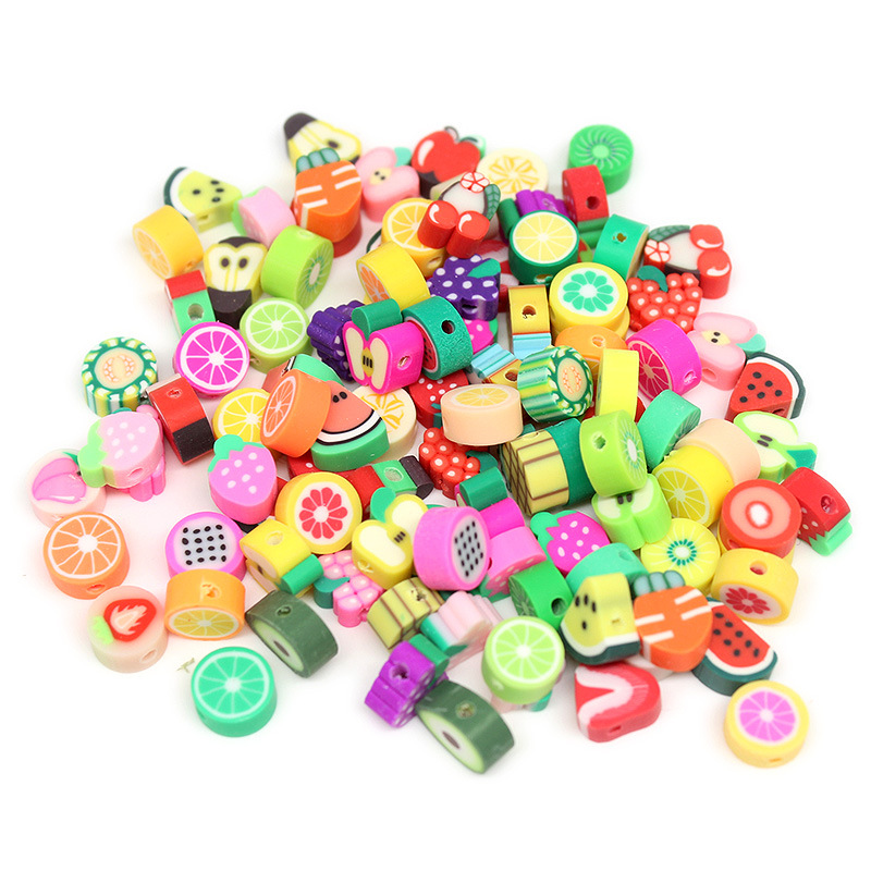 20/50/100pcs Mixed Fruit Polymer Clay Spacer Beads For Jewelry Making  Necklace Bracelet Earrings Accessories DIY Handmade Crafts