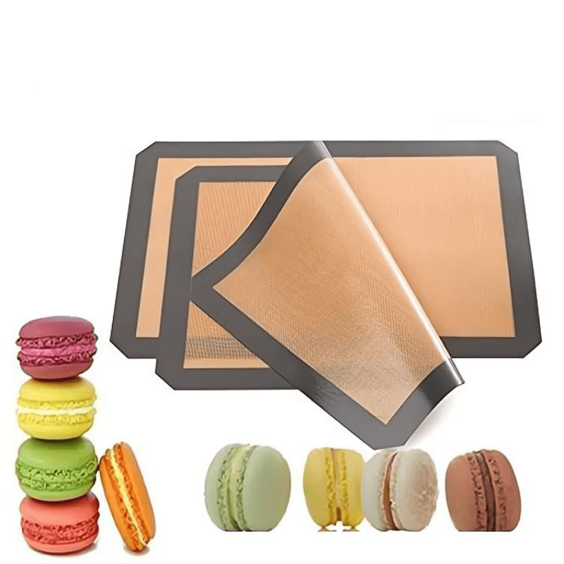 2pcs, Silicone Baking Mats , Reusable Baking Mats, Non-Stick Heat Resistant Oven  Liner Sheets, Baking Pan Mats, For Macaron, Cookie, Baking Tools, Kitchen  Accessories, Home Kitchen Items