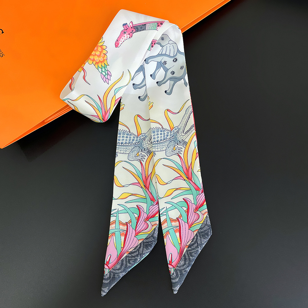 Elephant Pattern Neckerchief Long Skinny Scarf Headband Sash