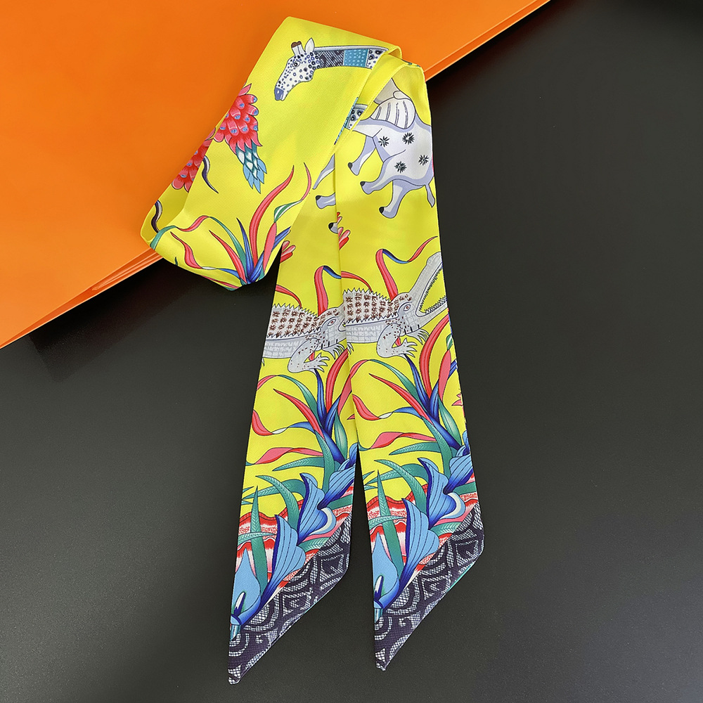 Elephant Pattern Neckerchief Long Skinny Scarf Headband Sash