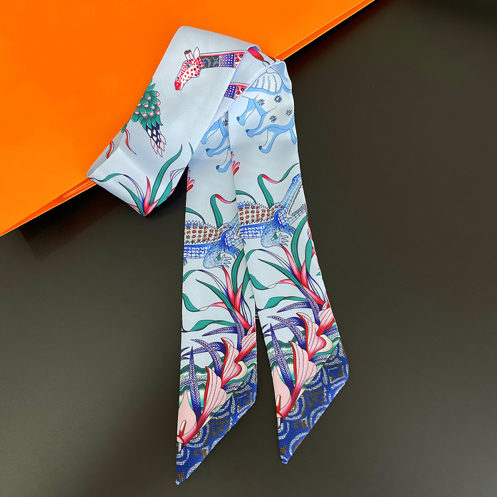 Elephant Pattern Neckerchief Long Skinny Scarf Headband Sash