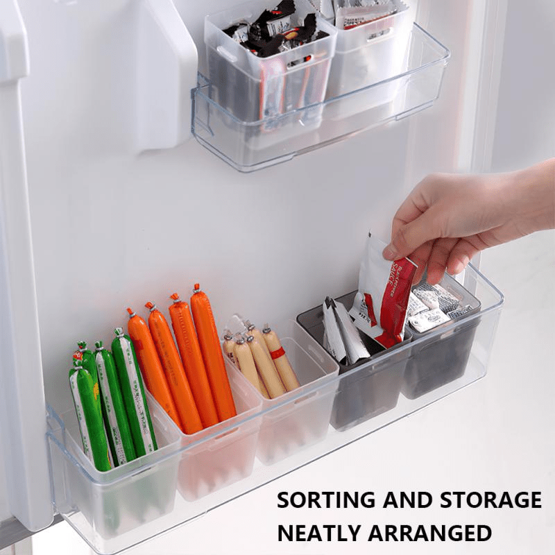 2pcs Refrigerator Side Door Snap-in Storage Box