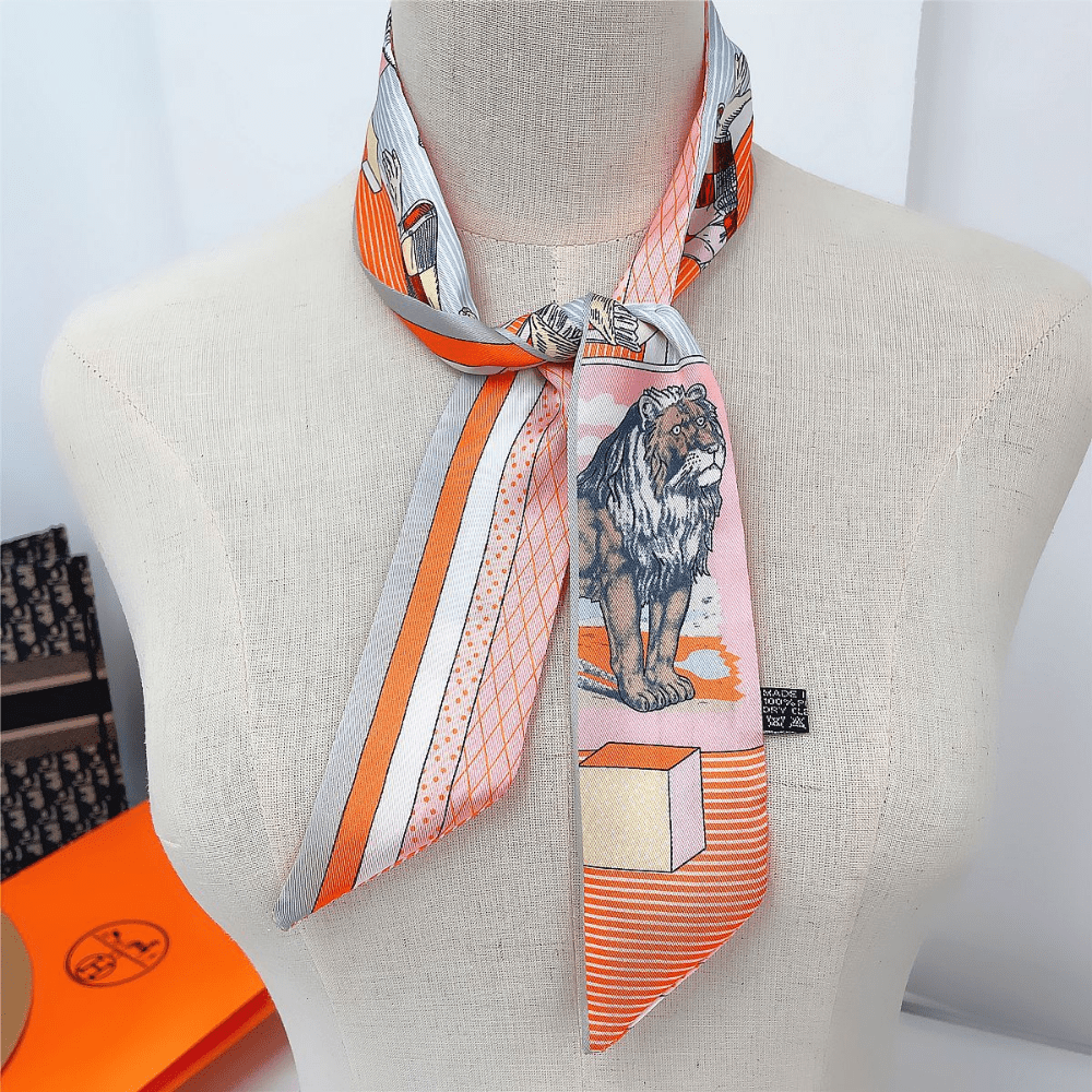 Trendy Print Skinny Scarf Elegant Twilly Scarf Long Ribbon Neck Tie Women  Hair Ribbon Wrist Wraps Neckerchief - Temu