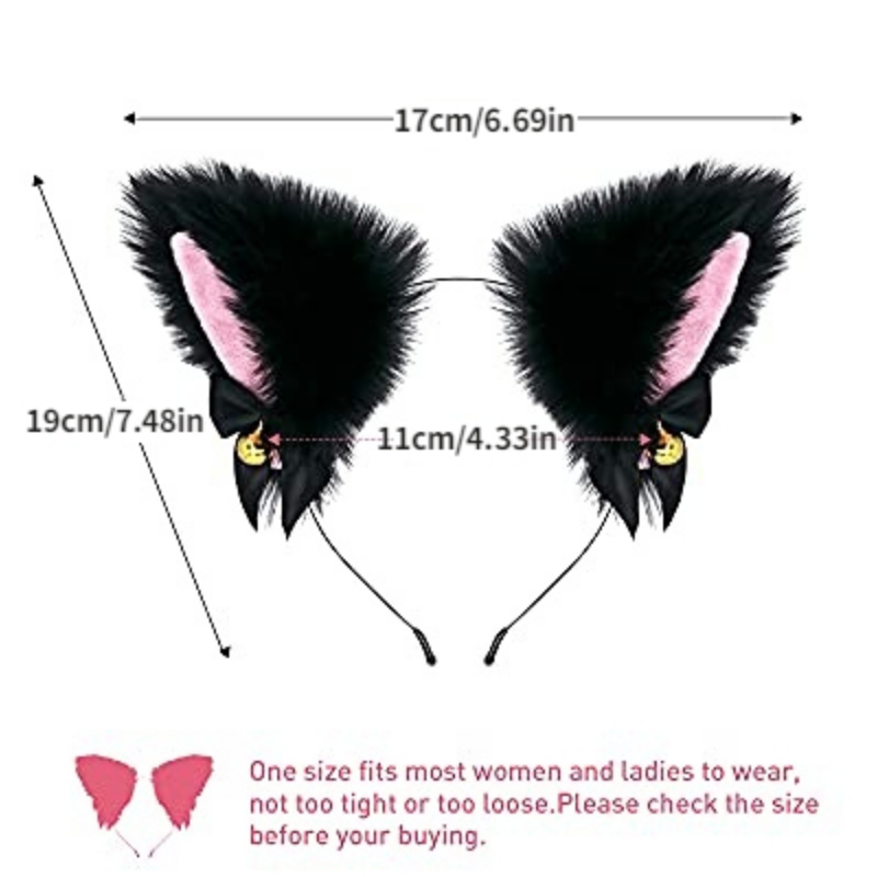 Halloween Cosplay Party Headpiece Furry Animal Cat Ears Headband DIY 1PC  Soft