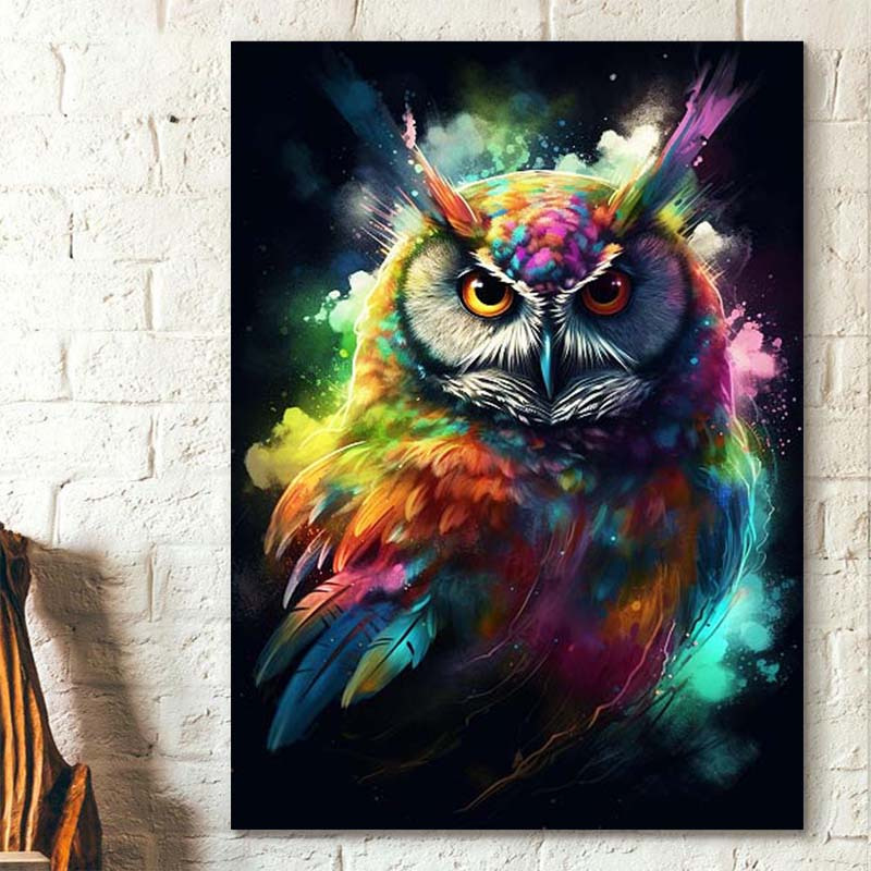 1pc 5D Artificial Diamond Painting Set Owl Pattern DIY Diamond Painting  Frameless Decor Gifts