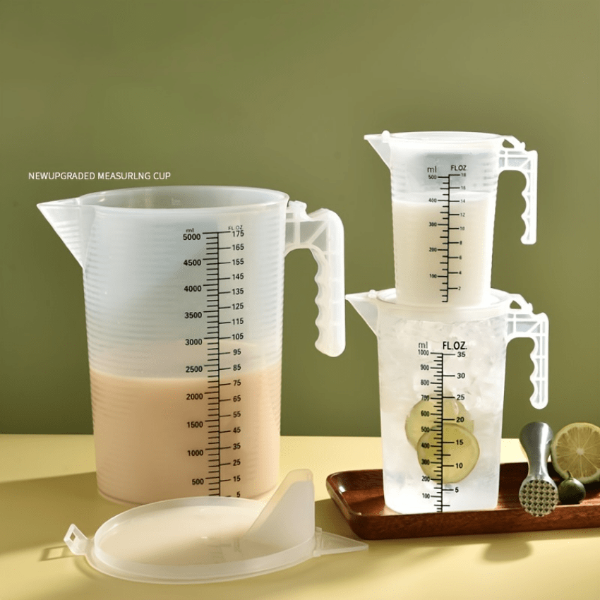 Jarra medidora de plástico transparente, vaso medidor resistente a  productos químicos, herramienta de cocina para el