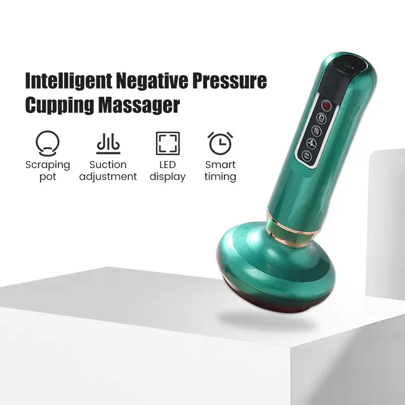 1pc portable electric cupping massager vacuum suction cup scraping reduces the look of cellulite beauty health scraping infrared heat massager details 0