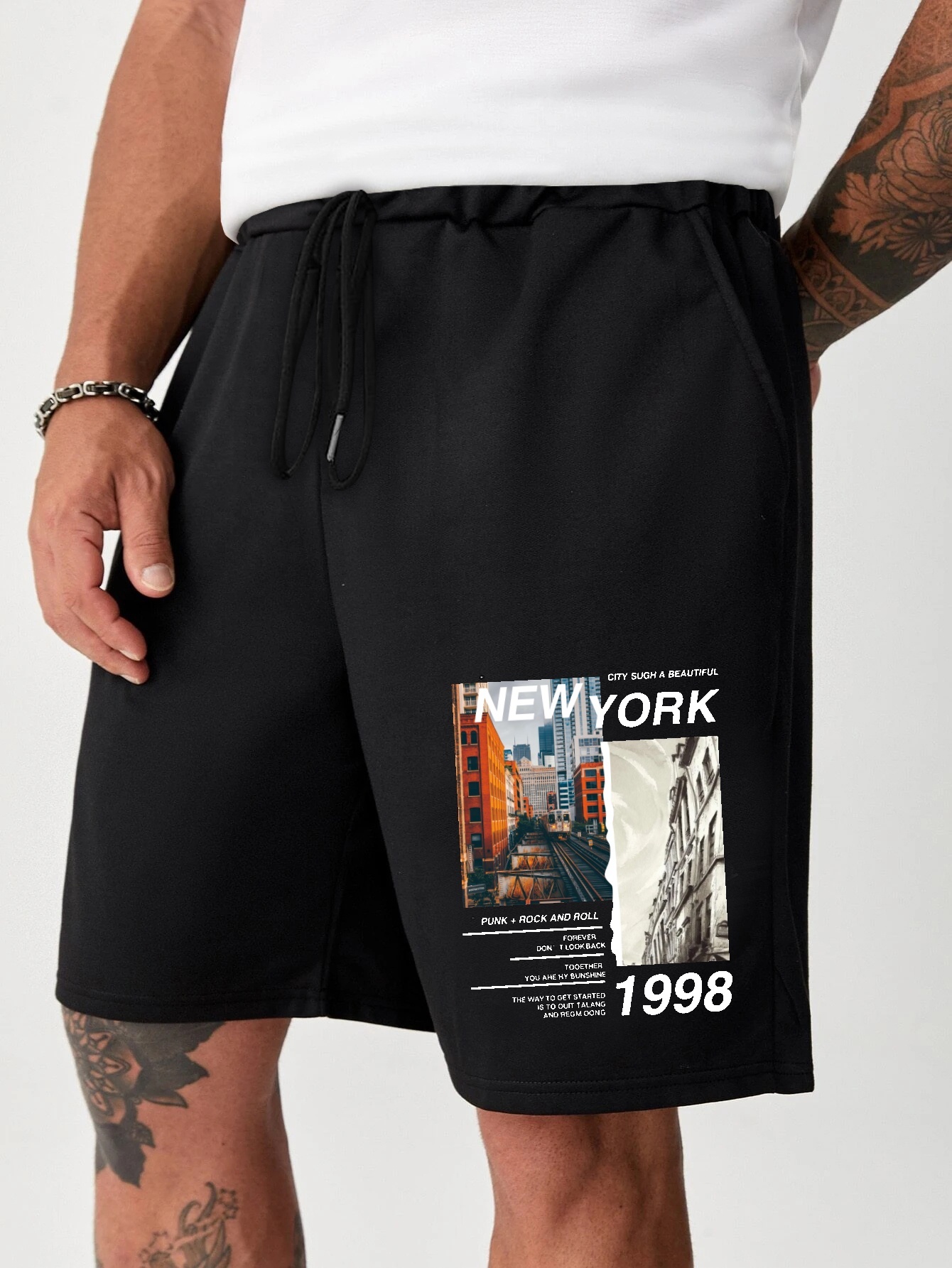 Pantalones Cortos De Calle De Talla Grande Para Hombre - Temu