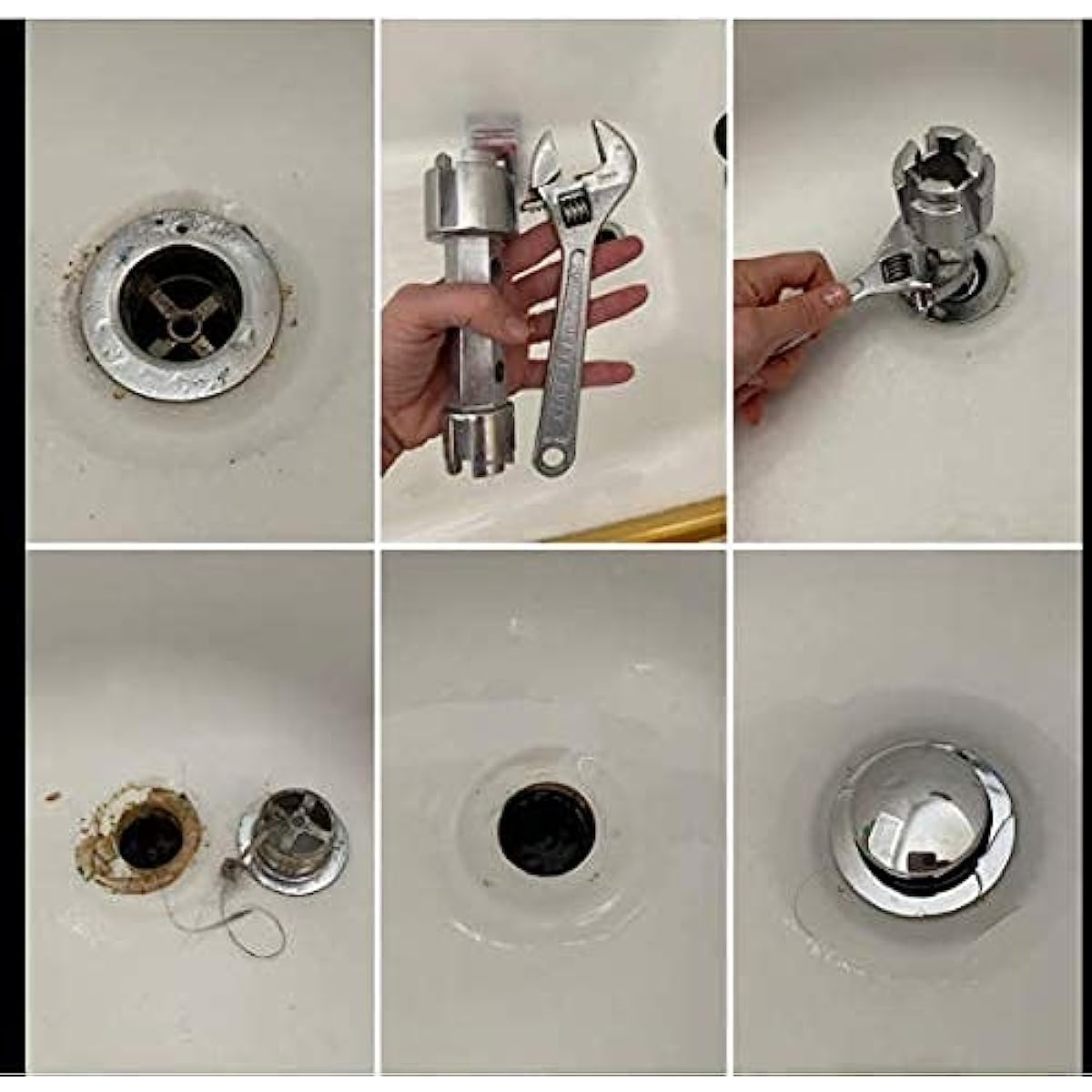 Bathtub Ratchet Wrench Tub Drain Remover Removal Tool Dual Ended Sink Wrench  