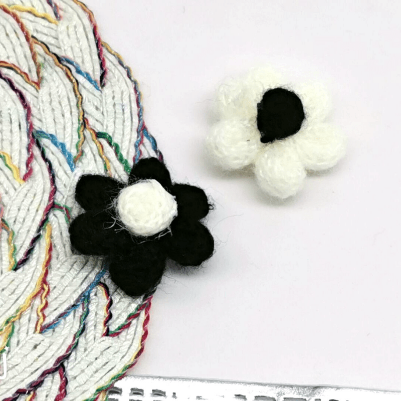 Random Color Hand knitted Flower Hand crochet Flower Diy - Temu