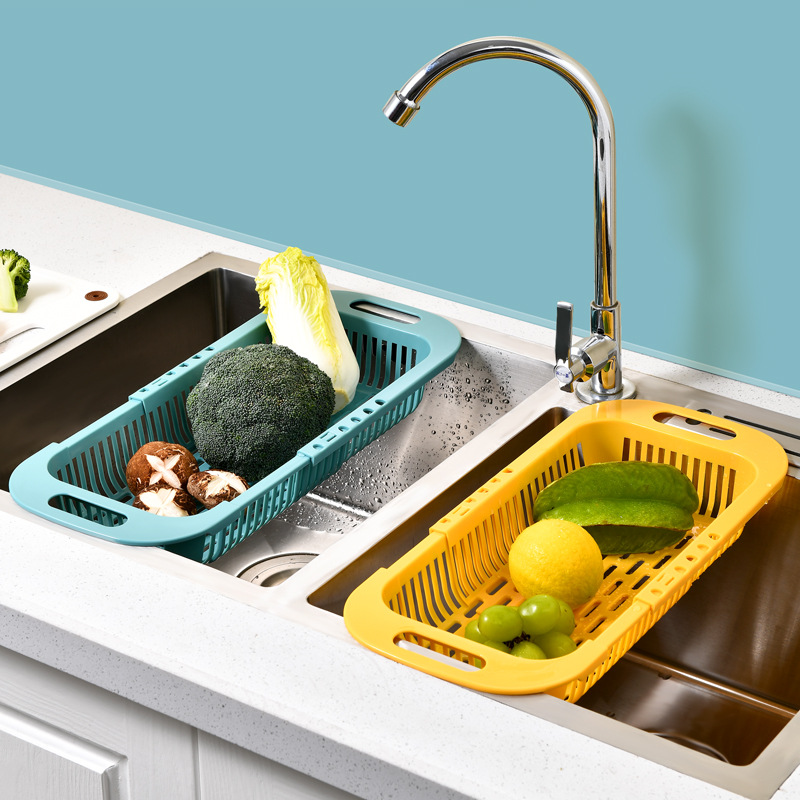 New Upgrade Extendable Over The Sink Colander Strainer Basket, Fruits And  Vegetables Drain Basket Adjustable Basket For Kitchen