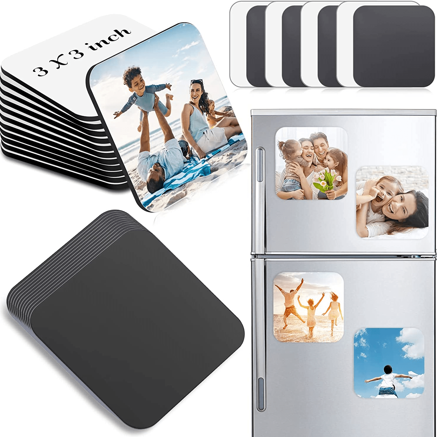 48 Pack Sublimation Fridge Magnets Blanks 6-Style DIY Projects
