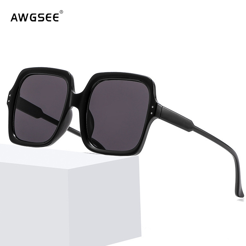 1pc Fashion Luxury Brand Square Sunglasses Men's Retro Oversized Sunglasses Big Frame Sun Shade Black UV400,Temu