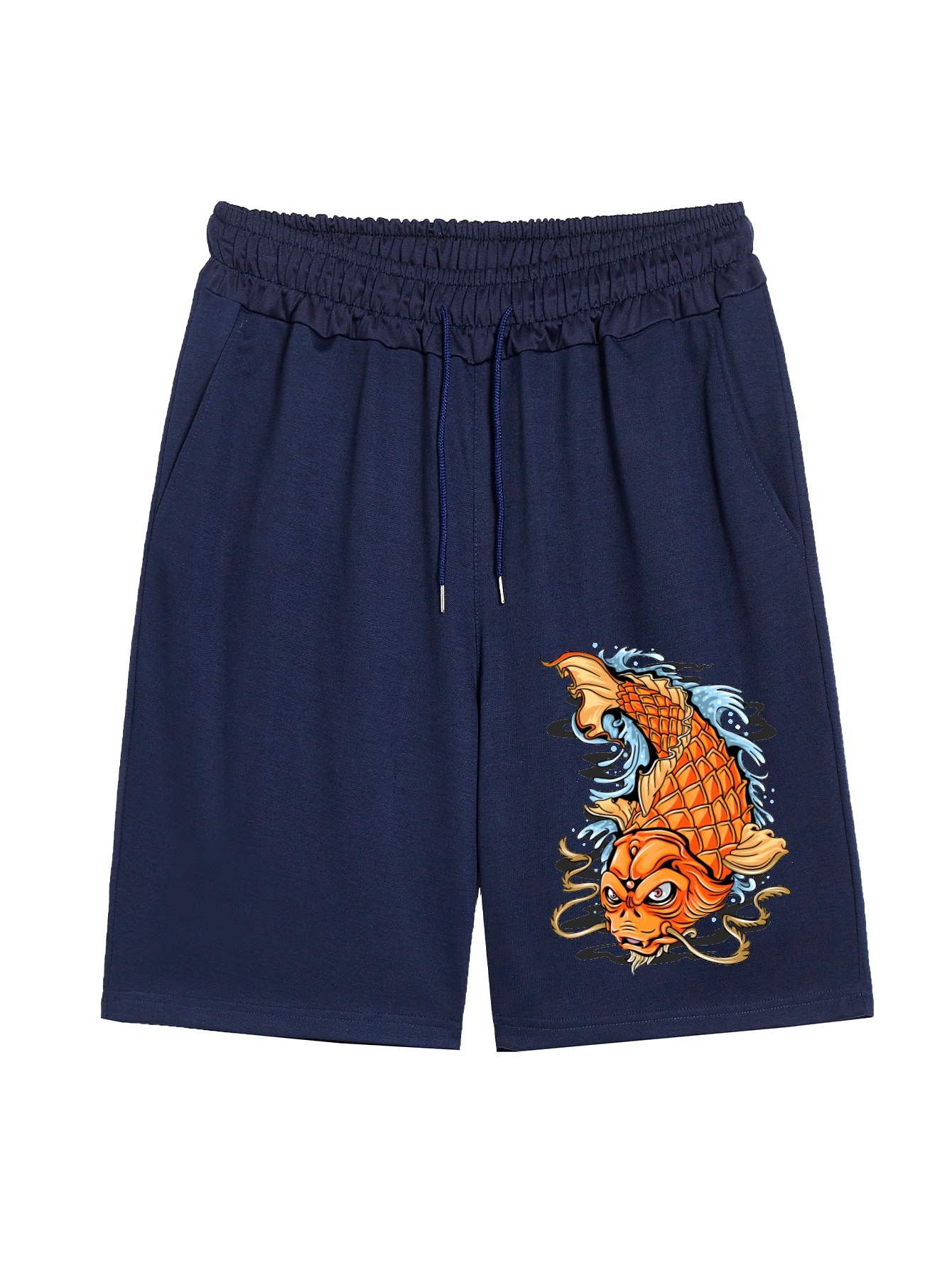 Plus Size Men's Streetwear Shorts Fishing Graphic Drawstring - Temu