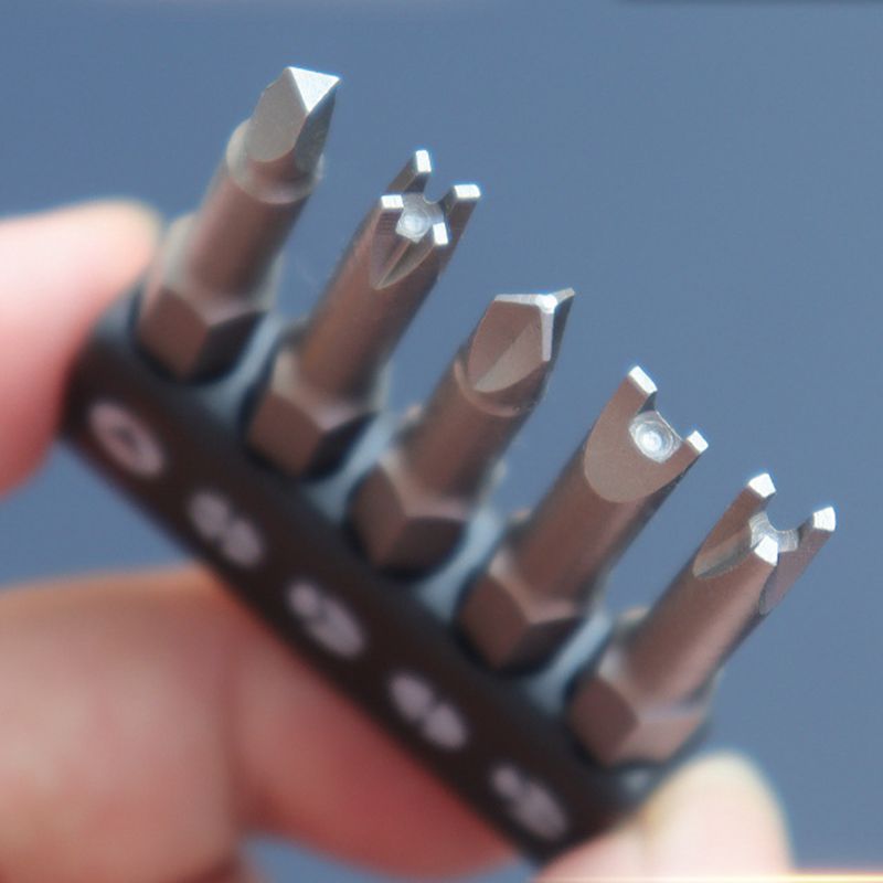 

5pcs Special-shaped Screwdriver Set - 50mm U-shaped, Y-type, Triangle, Inner Cross & 3 Points Bits!