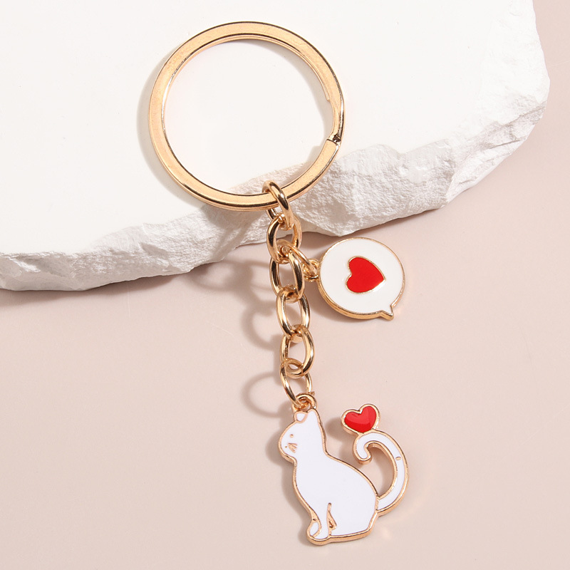 Cute Metal Dripping Rabbit Keychain Female Creative Small Gift