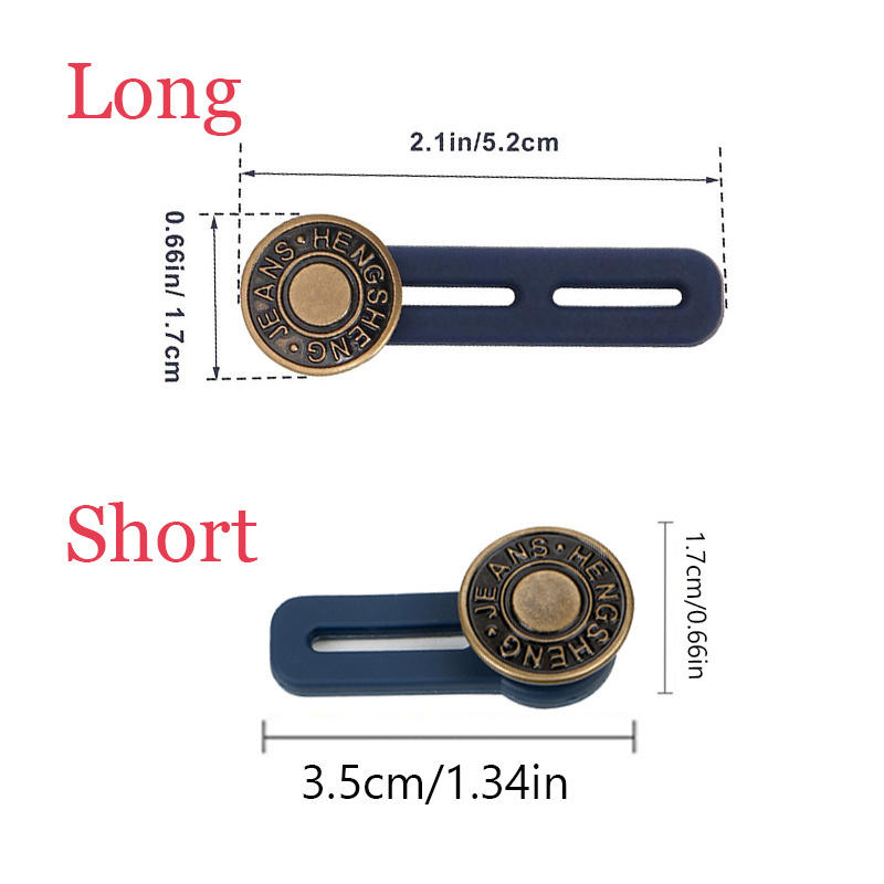 5/10pcs Button Extender for Pants Jeans Free Sewing Adjustable Retractable  Waist Extenders Metal Buttons Waistband Expander