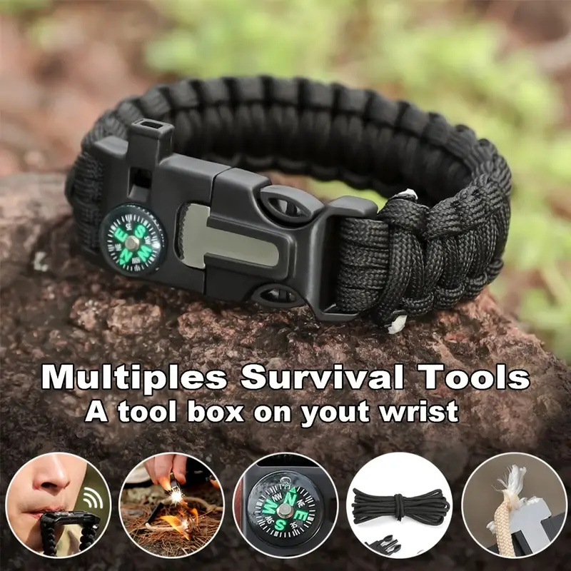 The Ultimate Paracord Survival Bracelet with Firestarter Buckle by LAST MAN  Survival Gear