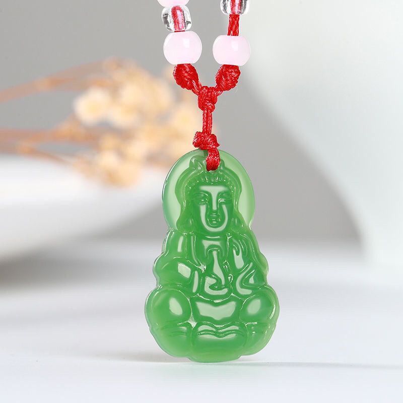 Jade Color Jade Guanyin Maitreya Buddha Pendant Jade Pendant Necklace ...