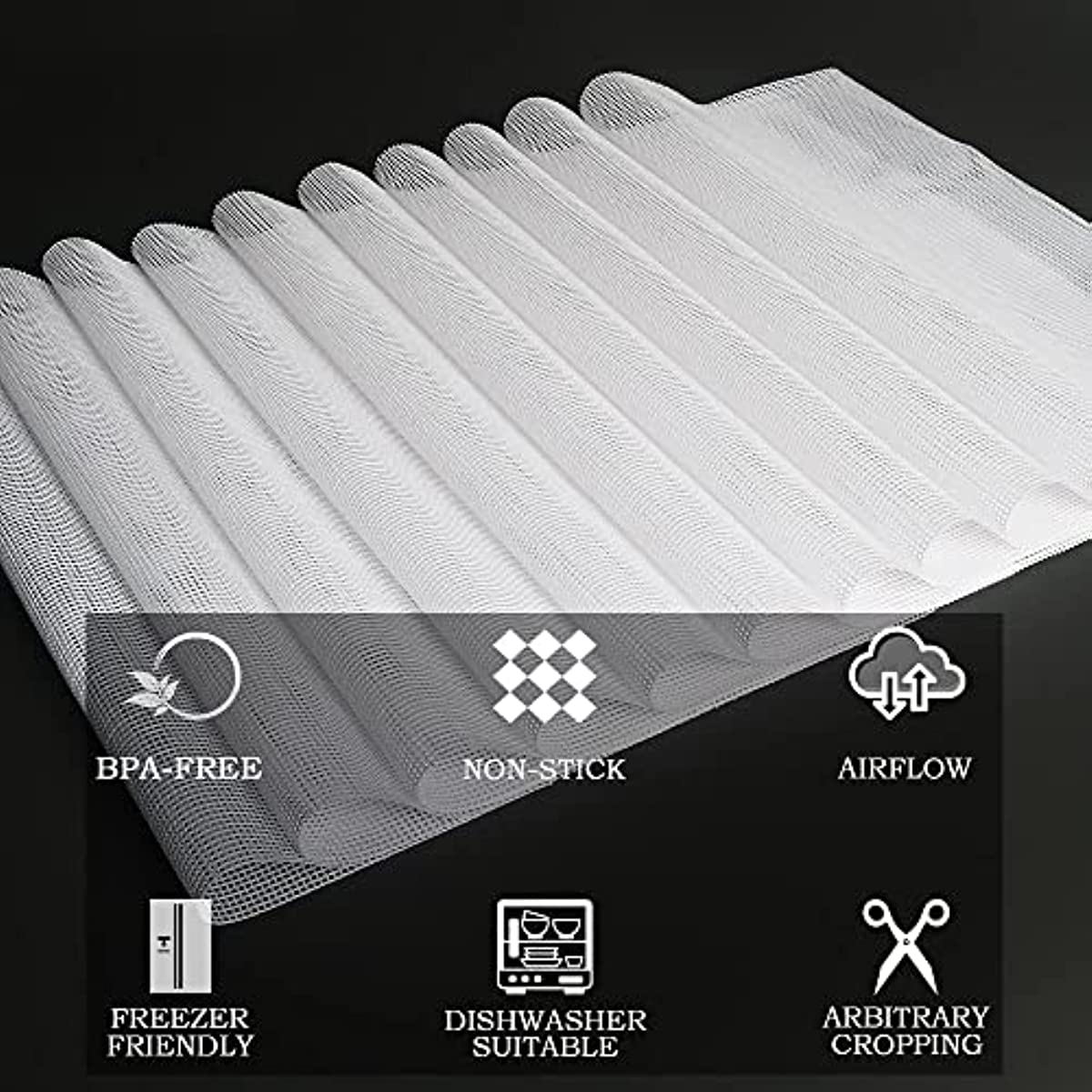 Dehydrator Sheets Silicone Reusable Fine Mesh for Fruit Dehydrator Tray  Liner Food Dehydrator & Freeze Dryer Baking & Cookie Sheets Baking Tools &  Accessories Non Stick Silicone Mesh for Fruit 