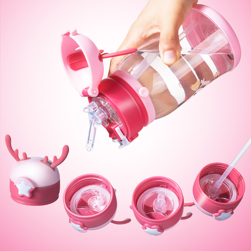 Creative Cartoon Antler Baby Cups Straw