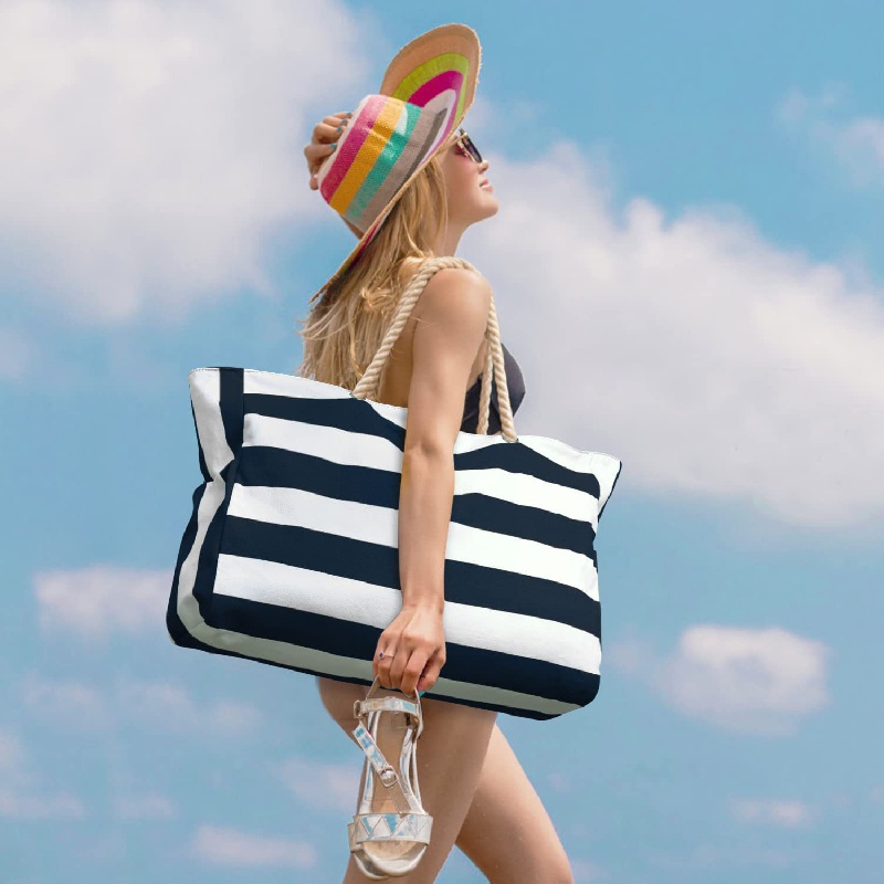 HOMESPON Bolsa de playa grande impermeable para mujer, bolsa de playa a  prueba de arena, bolsa de piscina con cremallera y bolsillos para viajes