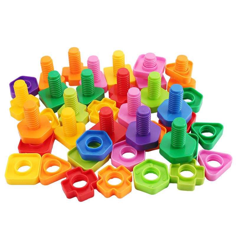 Educational Screw Building Blocks - Plastic Insert Nut Shape Toys For ...