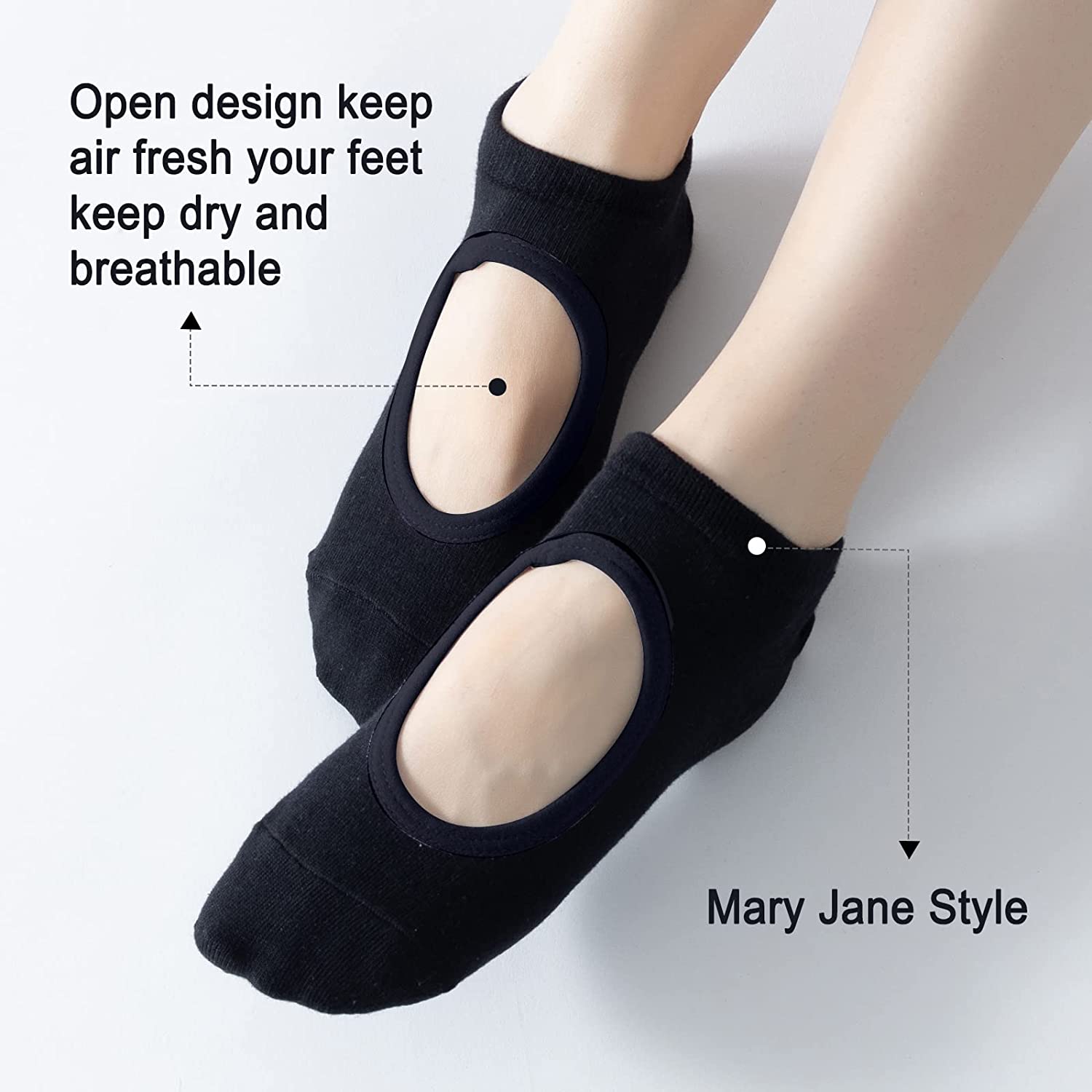 Non Slip Yoga Socks Women Non Skid Breathable Ballet Socks - Temu Canada