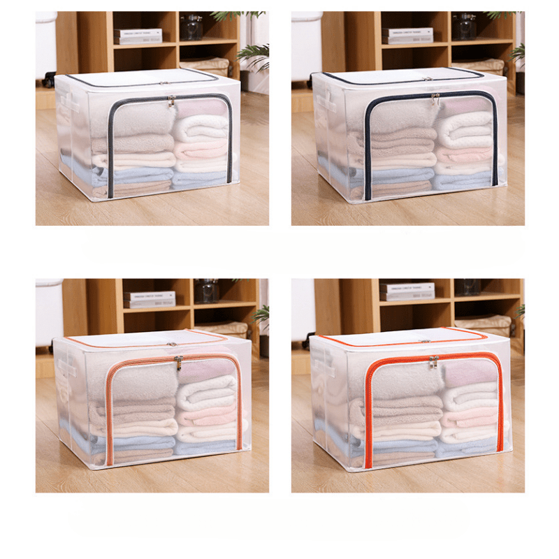 Boîte de rangement pliable transparente pour linge 40x30x25 cm