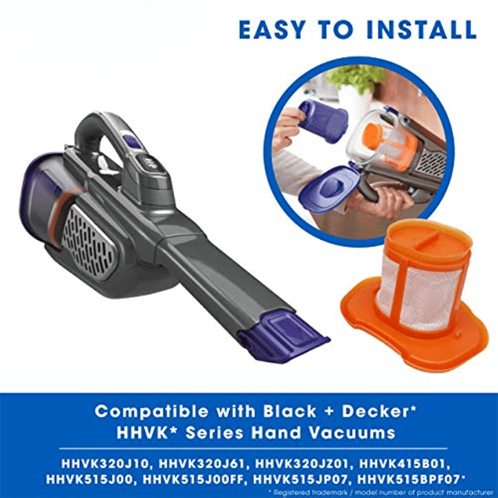 HHVKF10 Dust-buster Filter Replacement Compatible with Black and Decker  Hand Vacuum HHVK HHVK320J HHVK320J10 HHVK320JZ01 HHVK515J HHVK515JP