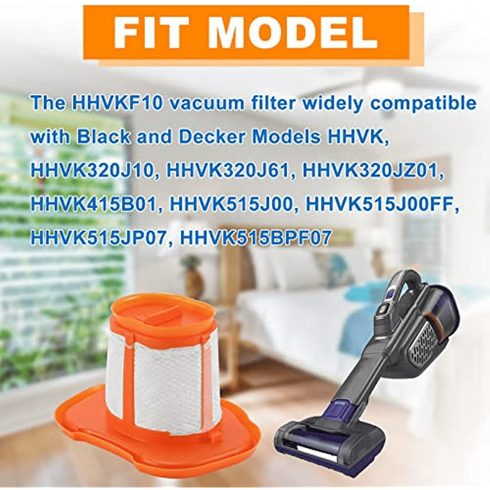 Hhvkf10 Filter Replacement Compatible With Black And Decker Hand Vacuum  Hhvk Hhvk320j Hhvk320j10 Hhvk320jz01 Hhvk515j Hhvk515jp Hhvk515jp07  Hhvk515j00ff, Washable Hhvkf10 Hand Vacuum Filter - Temu