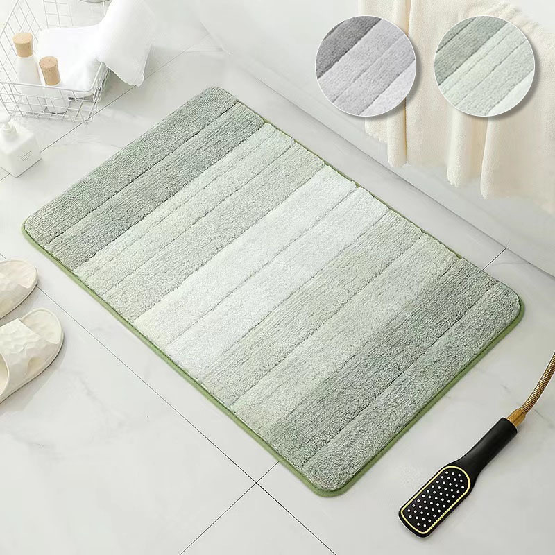 1PC 40*50cm Sponge Stripe Soft Bathroom Mat, Dry Fast Rug Washable