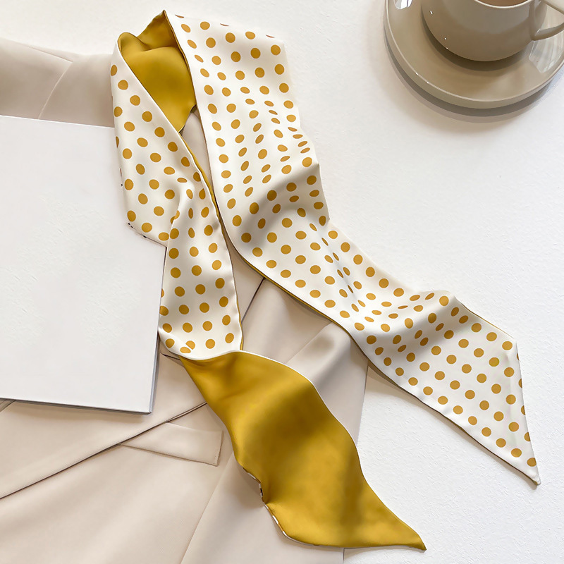 Color Block Print Skinny Scarf Neck Tie Imitation Silk Twilly Scarf Satin  Neckerchief Women's Decorative Hair Ribbon Handle Bag Wraps - Temu
