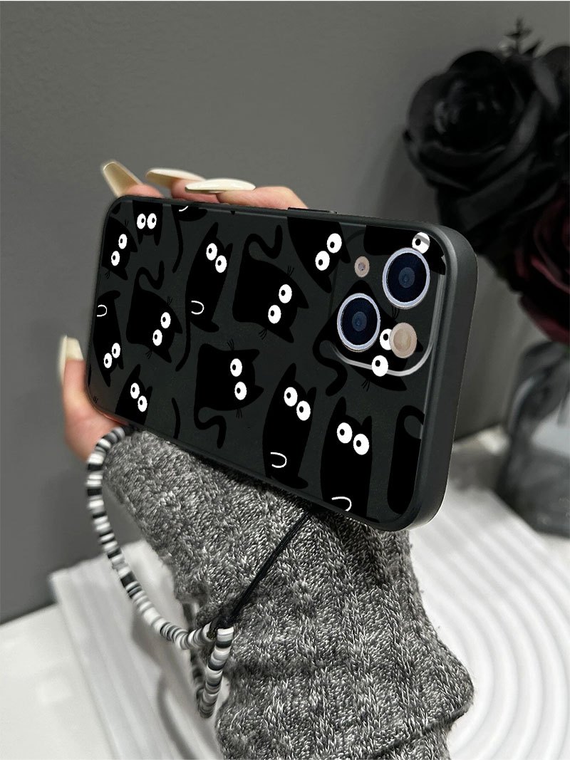 iPhone 13 mini Wallet Phone Case Black Cat