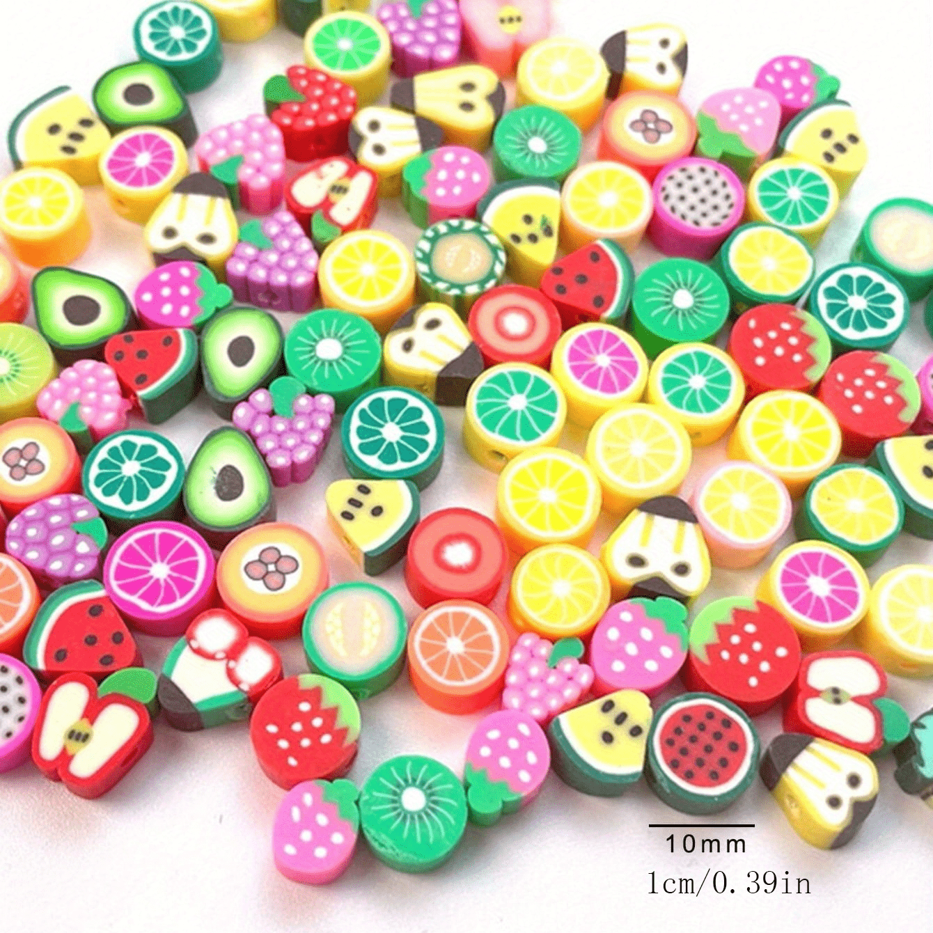 Mixed Fruit Polymer Clay Spacer Beads For Summer - Temu