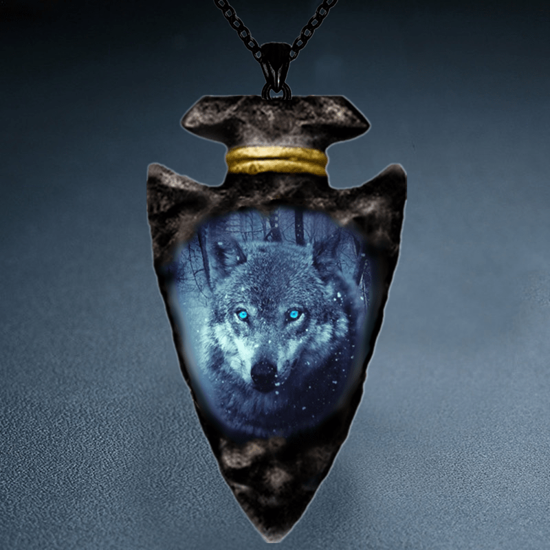 Native american store wolf necklace