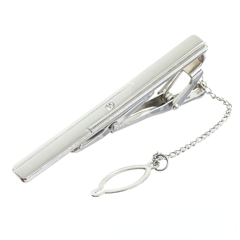 Zircon Inlaid Men's Tie Clip, Shirt Pocket Clip