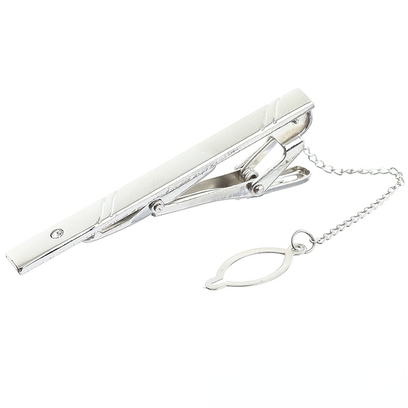 Zircon Inlaid Men's Tie Clip, Shirt Pocket Clip