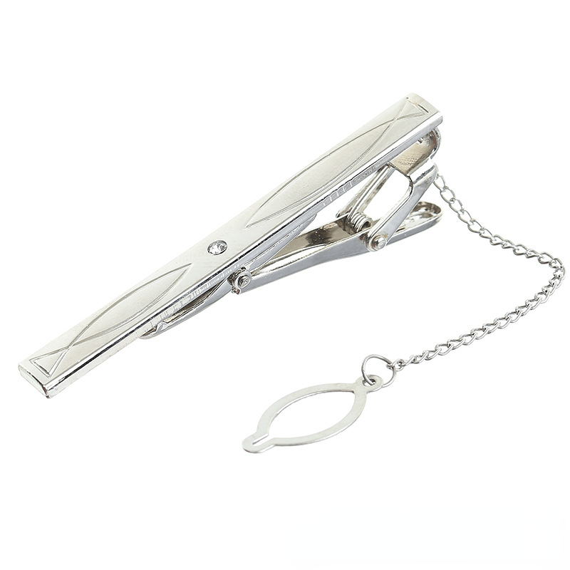 Zircon Inlaid Men's Tie Clip, Shirt Pocket Clip