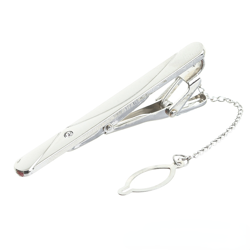 Zircon Inlaid Men's Tie Clip, Shirt Pocket Clip