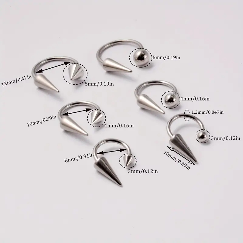 Pointed horseshoe clearance septum ring