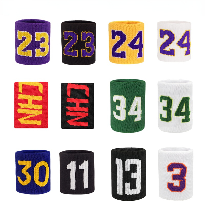 Numbered Sweat Wristbands Custom Embroidered Numbers