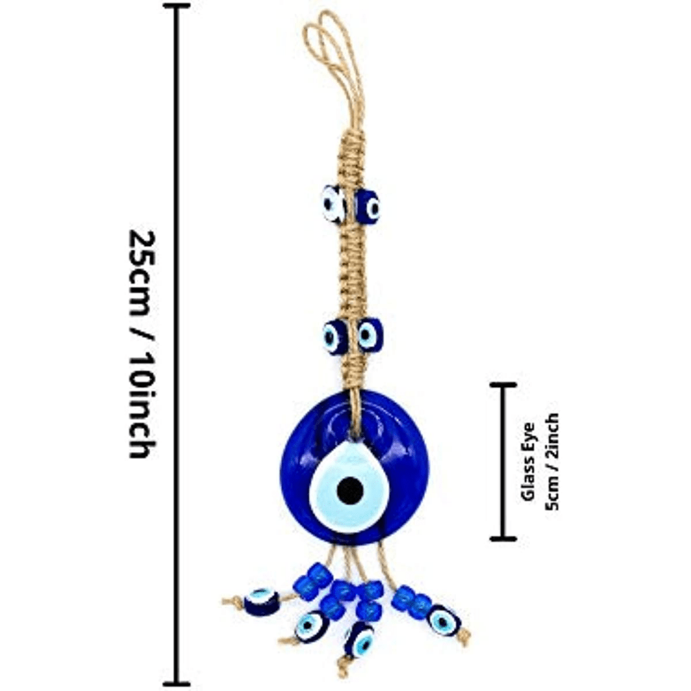 Amuleto de protección del mal de ojo turco con cuentas decorativas,  colgante decorativo de Macramé para el hogar y automóvil, se puede colgar  en la pa